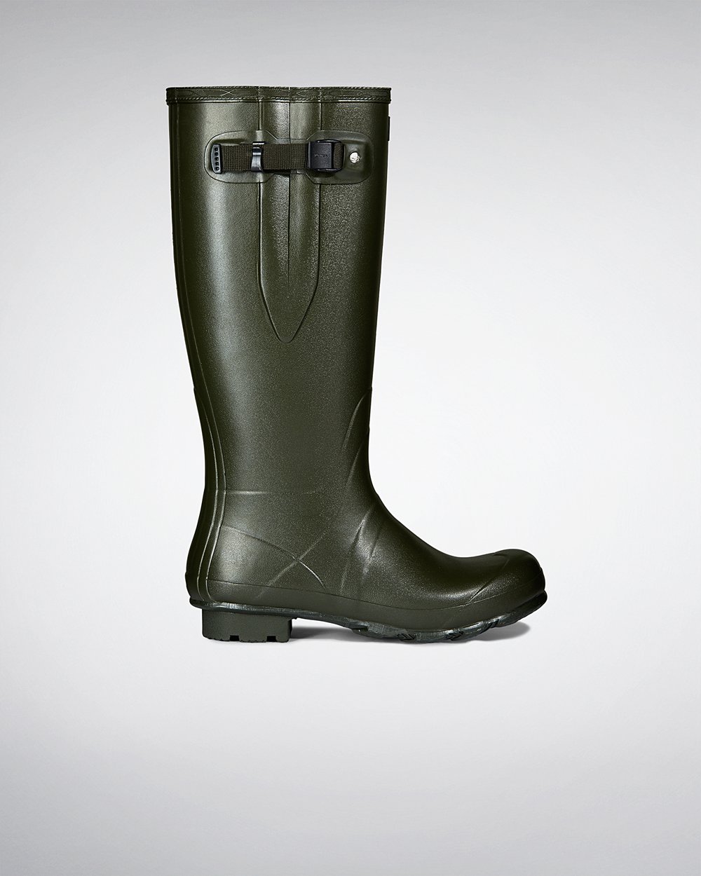 Hunter Hombre Norris Field Side Adjustable Neoprene Lined - Botas de Lluvia Verde Oscuro Oliva - 820